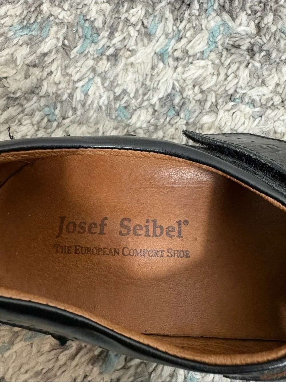 Josef Seibel Shoes Mens 45 12 Fisherman Black Leather Sandals Comfort Closed Toe